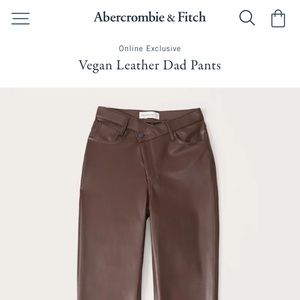 Abercrombie & Fitch Vegan Leather Dad Pants / Size 29